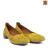 Дамски жълти обувки от естествена кожа с токче 21227-4