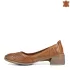 Дамски обувки от естествена кожа с ток в цвят таба 21228-2