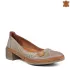 Дамски обувки от естествена кожа с ток в цвят кум 21228-4