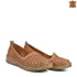Кафяви дамски пролетно летни обувки с ниско ходило 21238-2