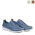 Сини дамски летни обувки с връзки от естествена кожа 21239-2