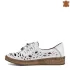 Летни дамски равни обувки от естествена кожа в бяло 21264-1