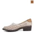 Бежови дамски-пролетно летни обувки с нисък ток 21272-1