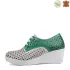 Дамски летни обувки с удобна платформа в бяло и зелено 21274-1
