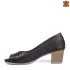 Черни дамски летни обувки от естествена кожа с перфорация 21282-1