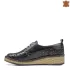 Черни пролетно-летни дамски обувки с връзки 21292-1
