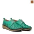 Зелени пролетно-летни дамски обувки с връзки 21292-4