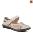 Бежови ниски дамски летни обувки с велкро лепенка 21299-2