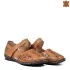 Кафяви ниски дамски летни обувки с велкро лепенка 21299-3