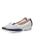 Дамски обувки от еко кожа с нисък ток в бяло и синьо 21315-3