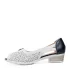 Дамски обувки в бяло-синьо с отворени пръсти на нисък ток 21316-1
