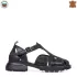 Български черни дамски летни обувки от естествена кожа 21399-1