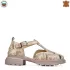 Български бежови дамски летни обувки от естествена кожа 21399-2