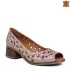 Дамски обувки с отворени пръсти в цвят пудра на ток 23851-8