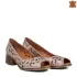 Дамски обувки с отворени пръсти в цвят пудра на ток 23851-8