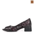 Черни дамски летни обувки с отворени пръсти на ток 23851-9