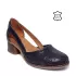 Тъмносини пролетно-летни дамски обувки на ток 24038-2