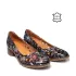 Черни дамски летни обувки от кожа на цветя 24040-3