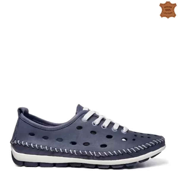 Дамски равни летни обувки в синьо 24042-1