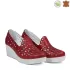 Червени летни дамски обувки на платформа 24045-4...