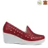 Червени летни дамски обувки на платформа 24045-4