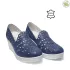 Сини летни дамски обувки на платформа 24045-1