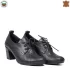 Български черни летни дамски обувки на ток 24049-2