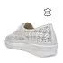 Бели равни дамски обувки с перфорация 24061-1