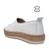 Бели равни пролетни дамски обувки с ластик 24063-2