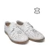 Бели летни дамски обувки с връзки на равна подметка 24064-1