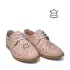 Розови летни дамски обувки с връзки на равна подметка 24064-3