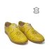 Жълти летни дамски обувки с връзки на равна подметка 24064-2