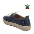 Ниски български сини дамски пролетни обувки с перфорация 24101-1