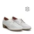 Бели дамски летни обувки с връзки на нисък ток 24103-1