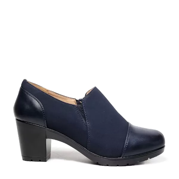 Дамски ежедневни обувки на ток в син цвят 26998-2