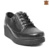 Черни дамски обувки на платформа 21007-2
