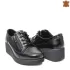 Черни дамски обувки на платформа 21007-2