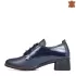Сини дамски обувки с връзки на ток 21031-2