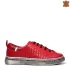 Червени дамски кожени спортни обувки 21067-3...