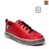 Червени дамски кожени спортни обувки 21067-3