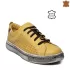 Жълти дамски кожени спортни обувки 21067-2