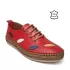 Червени равни кожени дамски пролетни обувки 21077-5