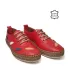 Червени равни кожени дамски пролетни обувки 21077-5