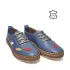Сини равни кожени дамски пролетни обувки 21077-4