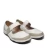 Бели равни дамски обувки с велкро 21083-4