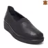 Черни дамски обувки от естествена кожа без връзки - 21100-1