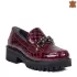 Модерни дамски обувки от естествен лак в бордо - 21102-3
