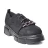 Черни велурени дамски обувки с модерно ходило - 21113-2