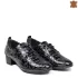 Дамски обувки от естествена кожа с връзки на нисък ток - 21117-1