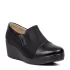 Черни дамски ежедневни обувки от еко кожа на платформа 21123-1